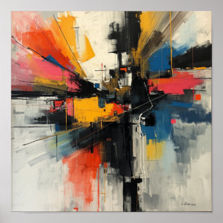 Djärv Urban Abstrakt Expressionistisk Konst Poster