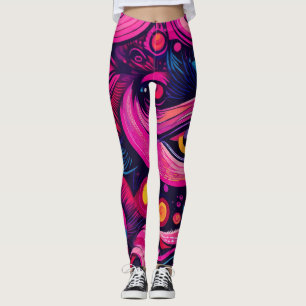Djärv, Urban, Street Chic Abstrakt Graffiti Leggings