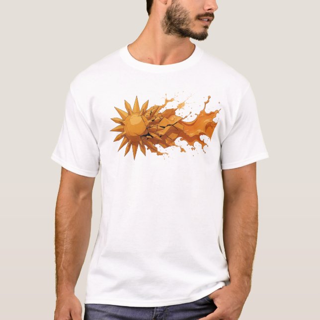 Djärv & Vacker ABSTRAKT SOL Stilsatsning T Shirt (Framsida)