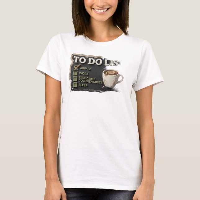 Djärv & Vacker Guld KAFFE ARBETE SANN KRIMINALITET T Shirt (Framsida)