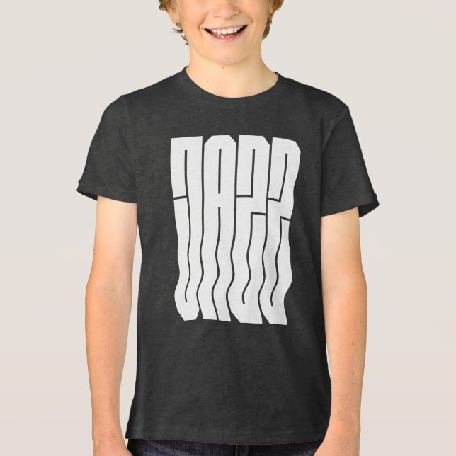 Djärv vågig jazzlogotypdesign t shirt (Framsida)