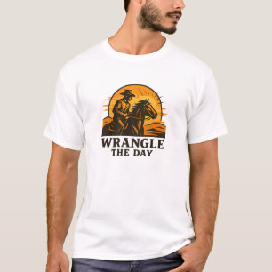 Djärv västerländsk hästryggs soluppgångsgrafik t shirt