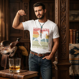 Djärv västern grafisk cowgirl ridande häst rodeo t shirt