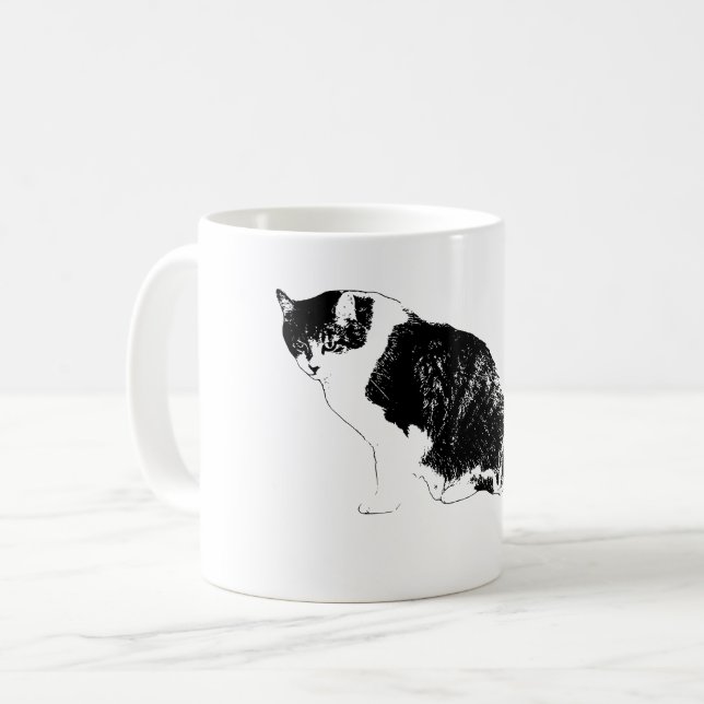 Djärv vektorkatt ger fokus åt varje klipp kaffemugg (Framsida vänster)