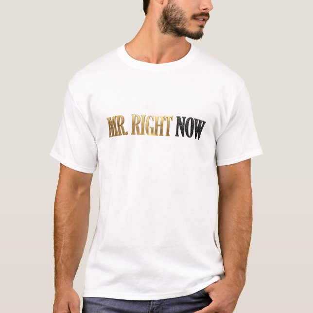 Djärv Vit HERR NU BG Stil Statement T Shirt (Framsida)