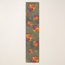 Djärva Abstrakt Blommande Chiffongscarf