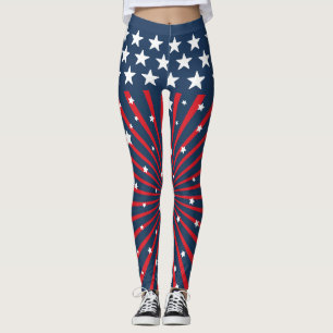 Djärva Americana-fjärde juli patriotiska stjärnexp Leggings
