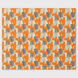 Djärva Apelsin Artisan Pinselstreck Abstrakt Presentpapper