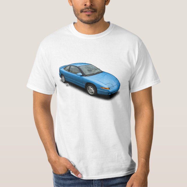 Djärva blått Saturn 1991 SC2 på vitT-tröja Tee Shirt (Framsida)