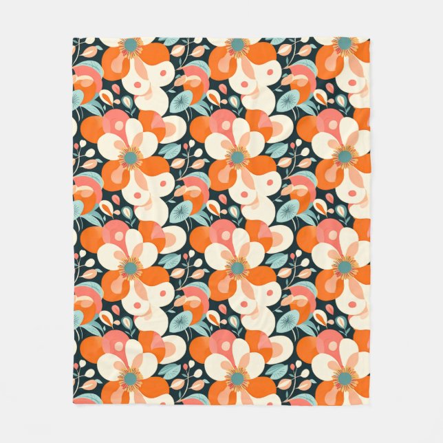 Djärva blommor  fleecefilt (Framsidan)