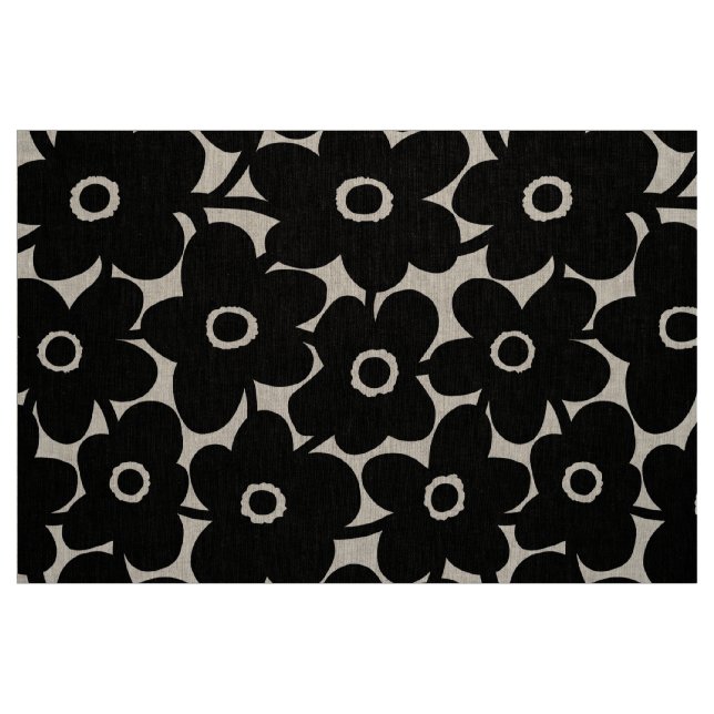 Djärva blommor - svart tyg (Fat Quarter)