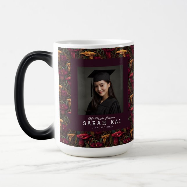 Djärva Calla Lilior Blomma Avslutningsövning Magisk Mugg (Vänster)