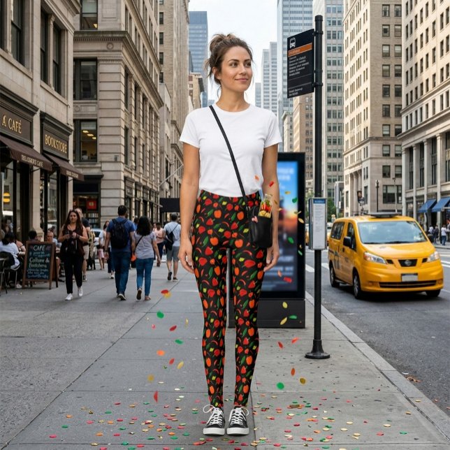Djärva chilibröda tryckta modeleggings leggings (Skapare uppladdad)
