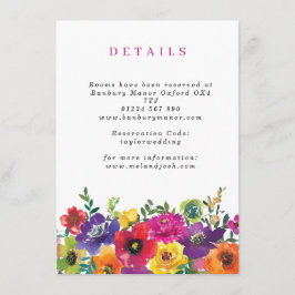 Djärva färgglada fiesta-blommor vertikala detaljer tilläggskort