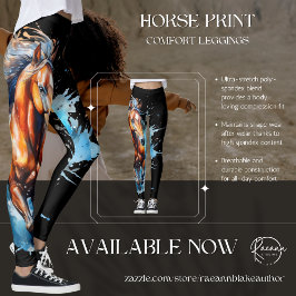 Djärva hästtryckta leggings