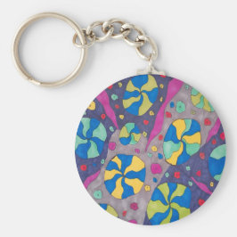 Djärva kosmiska godis konst fyrkantig silverfärgad nyckelring