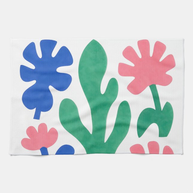Djärva Matisse-inspirerade blomstermotiv Kökshandduk (Horisontell)