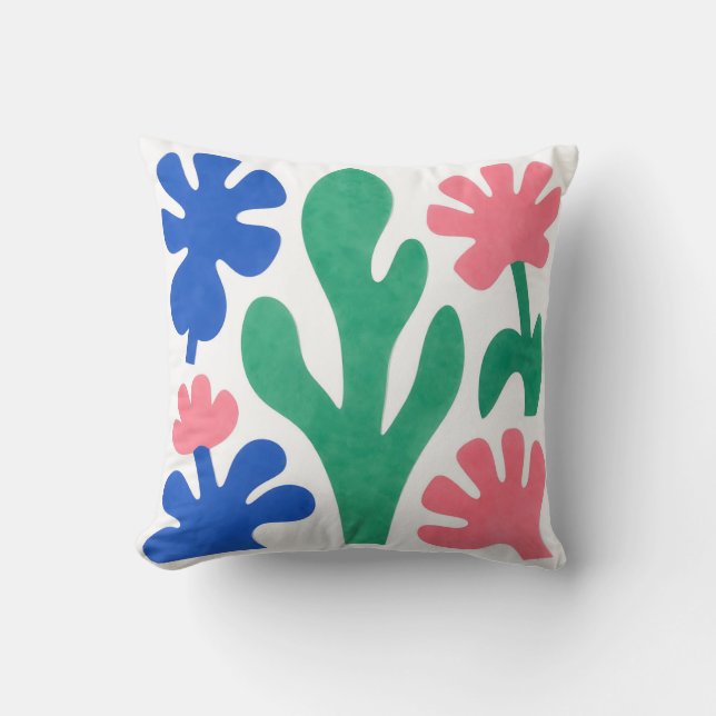 Djärva Matisse-inspirerade blomstermotiv Kudde (Framsida)