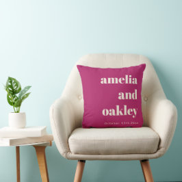 Djärva minimalistiska lila bär retro anpassad bröl kudde