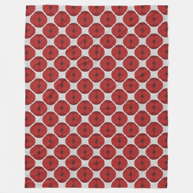 Djärva minimalistiska poppy strukturerade blommand fleecefilt (Framsidan)