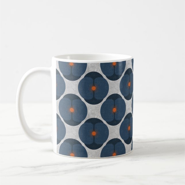 Djärva minimalistiska poppy strukturerade blommand kaffemugg (Vänster)