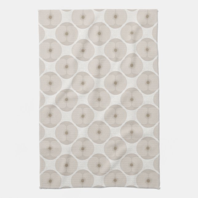 Djärva minimalistiska poppy texturerade blom- kräm kökshandduk (Vertikal)