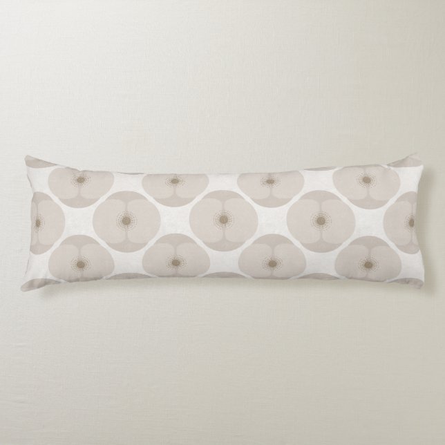 Djärva minimalistiska poppy texturerade blomkream kroppskudde (Framsidan)