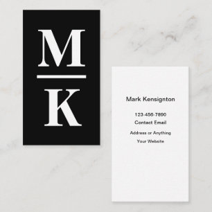 Djärva moderna monogram manliga visitkort