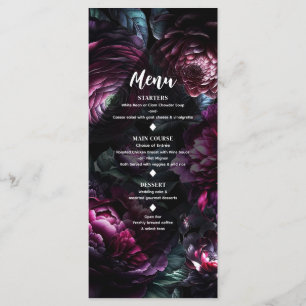 Djärva Moody Blommor Förtrollad Blommig Bröllopsme Meny