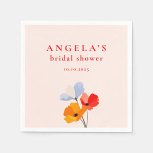 Djärva Poppy Blommiga Bröllopsdusch Pappersservett