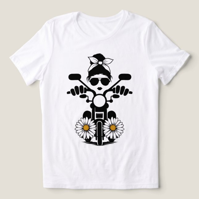 Djärva ryttarinnor Abstrakt motorcykel T-shirt (Design Framsida)
