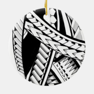 djärva stam- designer för polynesia öhawaii tat julgransprydnad keramik