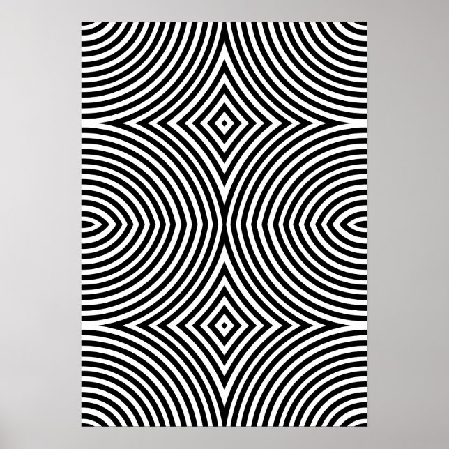 Djärva svartvita geometriska abstrakta affischer (Framsidan)