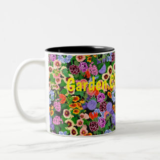 Djärva trädgårdsblommor Två-Tonad mugg
