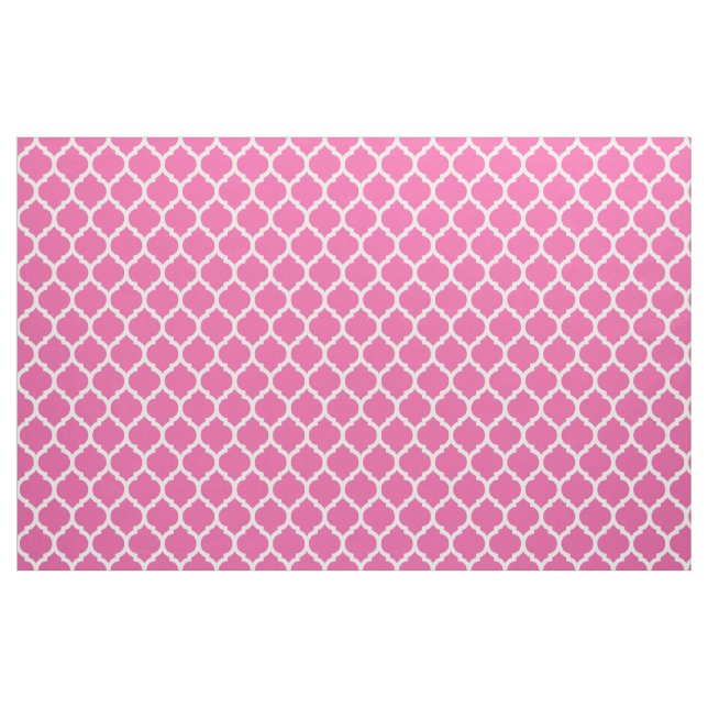 Djärva uttryck Rosa marockanskt quatrefoil-mönster Tyg (Yard)