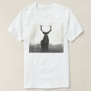 Djärva vit man för älgfullvuxen hankronhjortkon t shirt