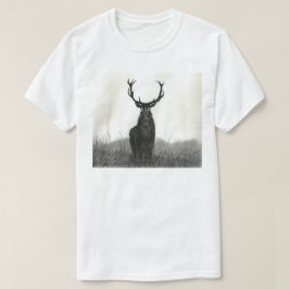 Djärva vit man för älgfullvuxen hankronhjortkonst t shirt