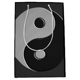 Djärva Yin Yang i stil för kolfibertryck