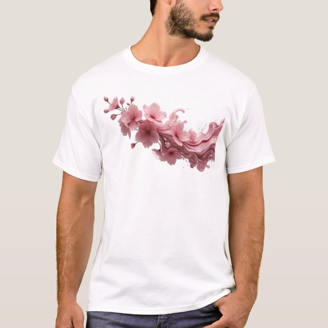 Djärvt ABSTRAKT BLOMMÖNSTER Design Skapelse T Shirt (Framsida)