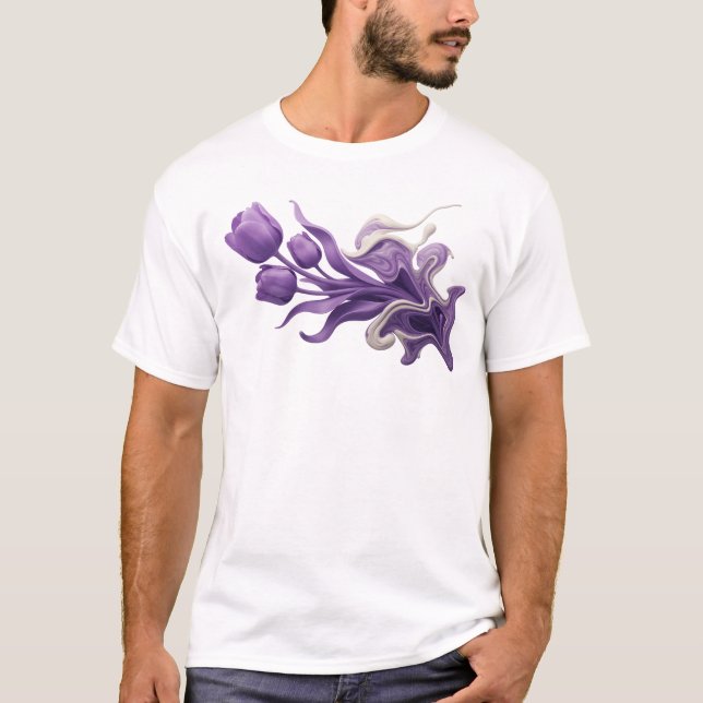 Djärvt ABSTRAKT BLOMMÖNSTER Stilsats T Shirt (Framsida)