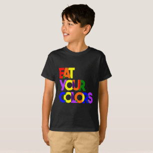 Djärvt "äta dina färg" - ungar tee shirt