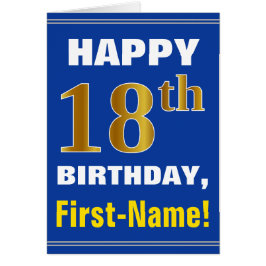 Djärvt blått, 18th födelsedag för Fauxguld med det Hälsningskort