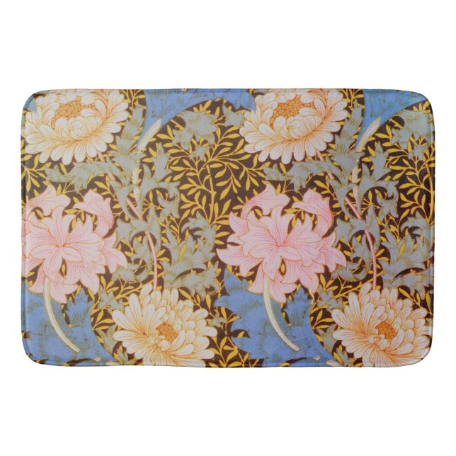 Djärvt blomster William Morris-design Badrumsmatta (Framsidan)
