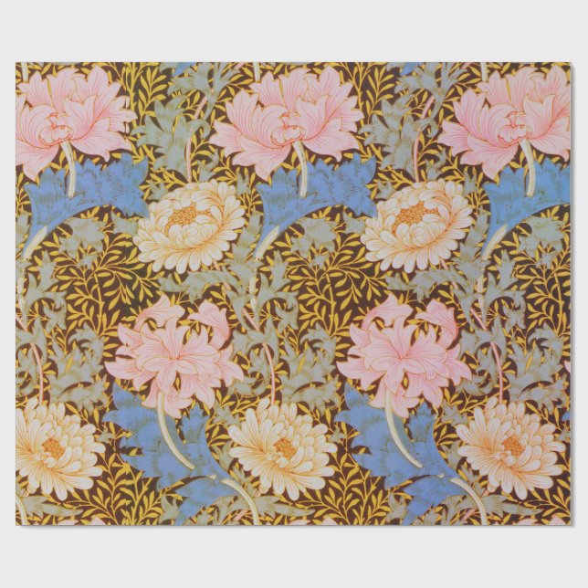 Djärvt blomster William Morris-design Presentpapper (Platt)