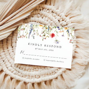Djärvt Boho Vildblomma Bröllop RSVP-kort OSA Kort
