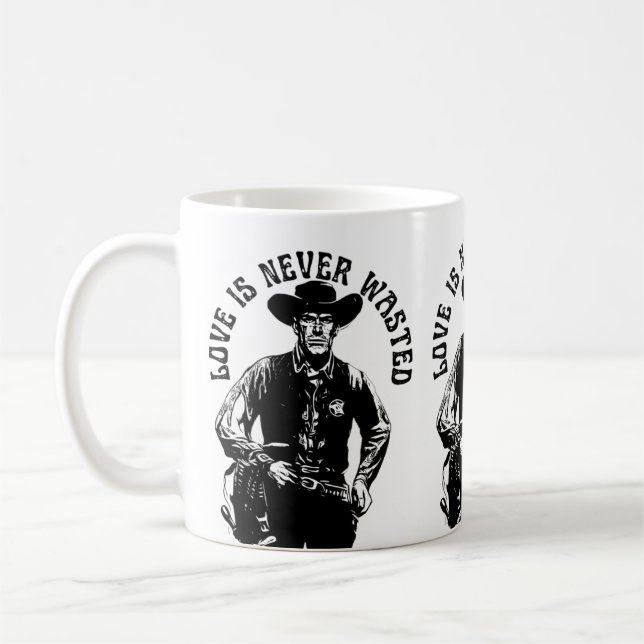 Djärvt Cowboy Kärleksuttalande Kaffemugg (Vänster)