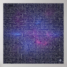 Djärvt enfärgat mönster: Laser Grid Popkonst