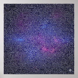Djärvt enfärgat mönster: Laser Grid Popkonst Poster
