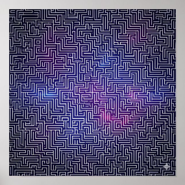 Djärvt enfärgat mönster: Laser Grid Popkonst Poster (Framsidan)