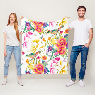 Djärvt färgrikt sommartryck fleecefilt